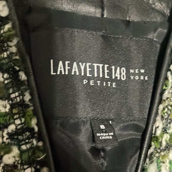 Lafayette 148 New York Green Tweed Jacket Size 8 Retails $698 - Picture 4 of 5